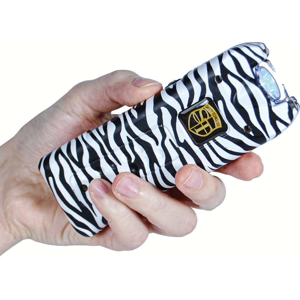 80,000,000 volt MultiGuard Stun Gun Alarm and Flashlight with Built in Charger Zebra view 4